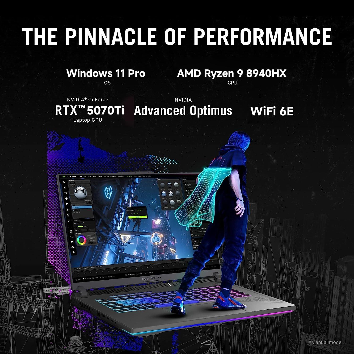 ROG Strix G16 - KI-Workstation, für Profis (KI/3D), Engpass, TGP/TDP